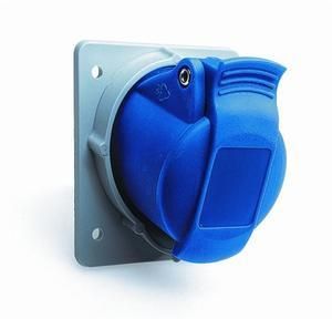 ABB Stotz-Kontakt 216RAM6, panel-mounted socket, 16 A, IP44 6h, 2P+E, 200-250 V, 50+60Hz, blue, 2CMA170004R1000