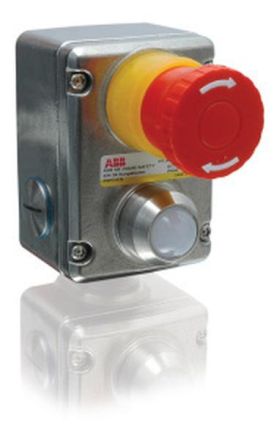 ABB Stotz-Kontakt EstrongZ LED, ESTRONGZ LED emergency stop button, stainless steel 2 NC + 2 NO, M20, LED, 2TLA050220R0222