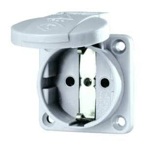 Mennekes 11010 16A2P+E 230V grey panel socket SCHUKO