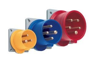 ABB Stotz-Kontakt 332BU6, panel-mounted device plug, 10 pcs., red 6h, 32 A, IP44, 3P+E, 380-415 V, 50+60Hz, 2CMA193442R1000
