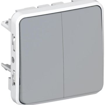 Legrand 069525 rocker switch double change damper Modular Plexo IP5, (grey)