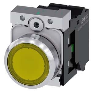 Siemens 3SU1152-0AB30-3BA0 push button illuminated 22mm round yellow 1S