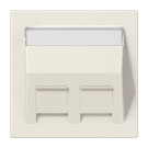 Jung LS569-30BFPL cover for mounting adapter 30° 2-way, with label field, thermoplastic, LS series, white