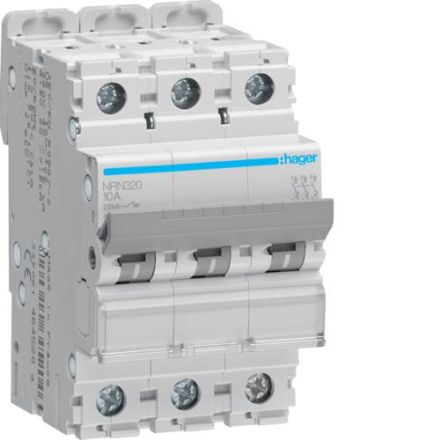 Hager NRN320 miniature circuit breaker 3P 25kA C-20A
