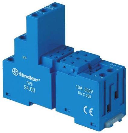 Finder 94.03 relay socket blue