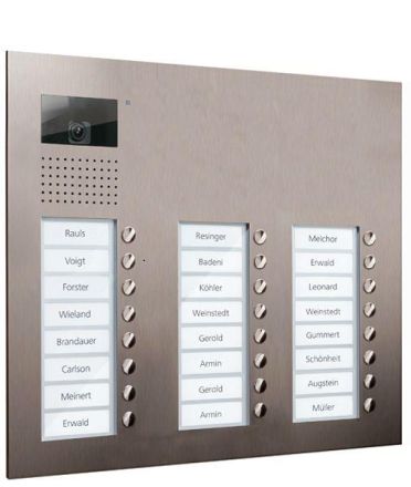 TCS AVU16240-0030 AVU24 3-column stainless steel flush-mounted video outdoor station