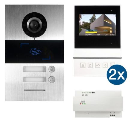 HHG Villa UP Set 2 B flush-mounted 2-family set video hands-free system