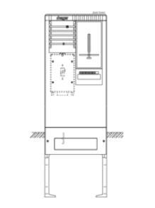 Hager ZAS175HH1 meter connection column 1Z 2-field 277x583x1710