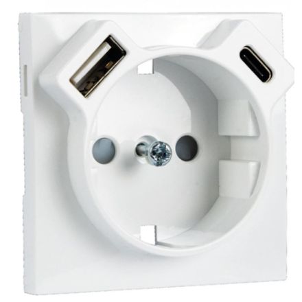 EFAPEL COV PL F/EA SOCK SKO+USB TYPE A AND TYPE C WH