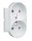 EFAPEL SAF COV PLAT F/DOUB EARTH SOCK(FRENCH) WHITE