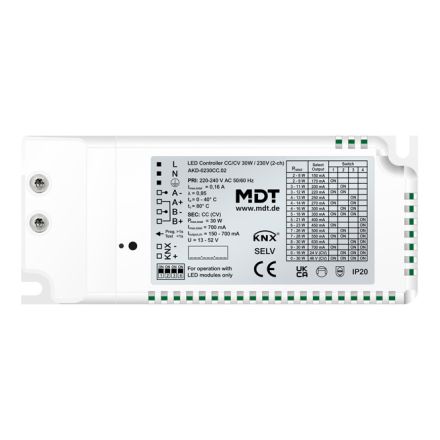 MDT AKD-0230CC.02 KNX LED controller CC/CV with power supply UP | 2-way, 30 W