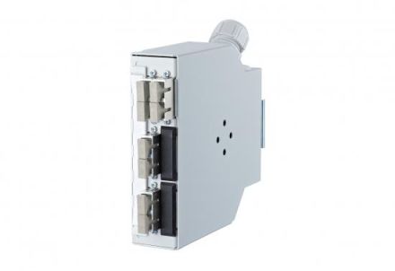 METZ CONNECT 4xSC-Duplex coupling phosphor bronze fiber optic distributor Opdat Reg+ light gray, 150240C20410E