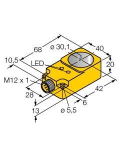 Turck 1407520 BI30R-Q20-AN6X2-H1141 Inductive sensor