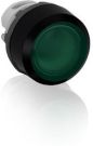 ABB Stotz-Kontakt MP2-11G, illuminated pushbutton actuator green, flat latching, front ring plastic black, 1SFA611101R1102