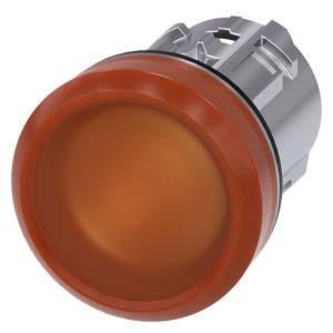 Siemens 3SU1051-6AA00-0AA0 indicator light 22mm round amber lens smooth