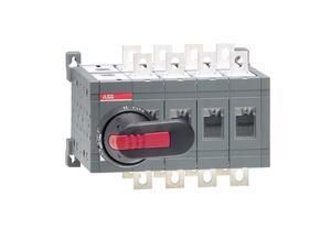ABB Stotz-Kontakt OT200E04CP, load changeover switch 4-pole 200A with handle and shaft open switching I-0-II, 1SCA022771R7280