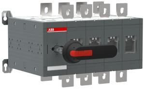 ABB Stotz-Kontakt OT630E04CFP, load changeover switch 4-pole 630A with handle and shaft, fast switching I-0-II, 1SCA108753R1001