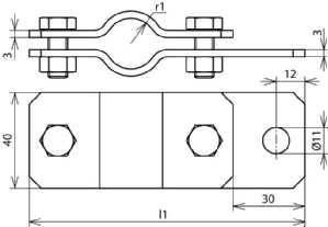 Dehn & Söhne 410212 earthing pipe clamp 2 1/2 inch St/tZn