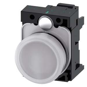 Siemens 3SU1106-6AA60-3AA0 indicator light 22mm round white lens smooth