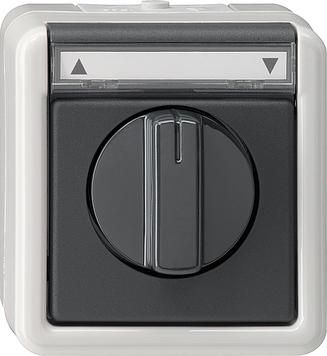 Gira 015430 switch button blind 1-pole WG surface-mounted grey