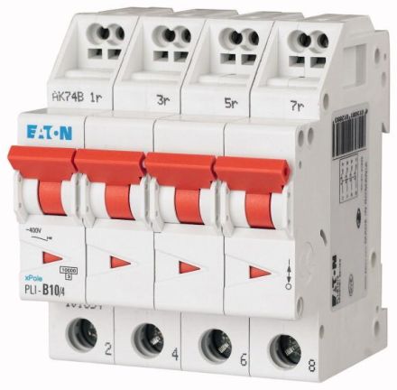 Eaton PLI-C10/4 circuit breaker, 10A, 4p, C-Char , 101361
