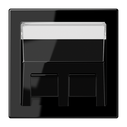 Jung LS569-30BFPLSW cover for mounting adapter 30° 2-way, with label field, thermoplastic, LS series, black