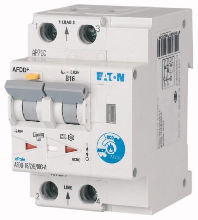 Eaton AFDD-16/2/C/001-A C16A 2-pole 0.01A Type A fire protection switch, 187207