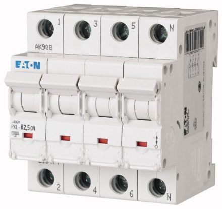 Eaton PXL-C2,5/3N miniature circuit breaker, 2.5A, 3p+N, C-Char, 236516