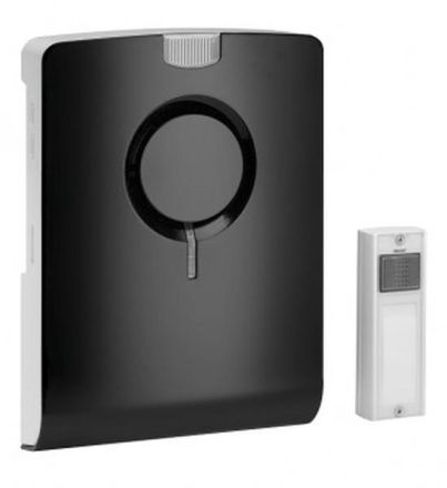 Grothe 43552 MISTRAL black wireless chime set, 43552