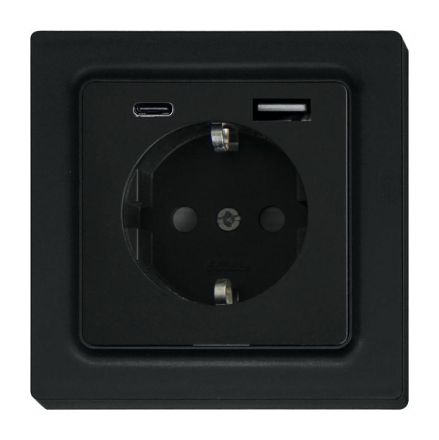 Eltako 30055900 DSS55E+USBA+C-am anthracite matt SCHUKO socket