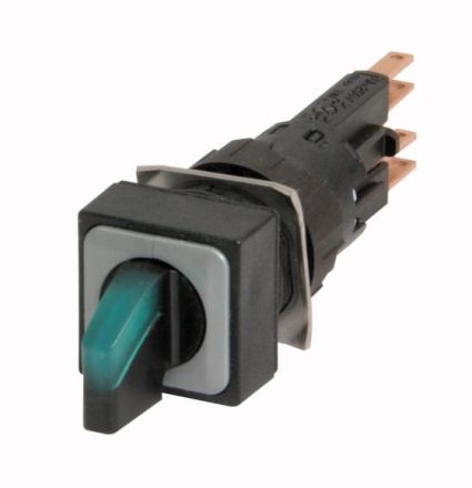 Eaton Q18LWK1R-GN illuminated selector switch, 2 positions, green, latching, 040350