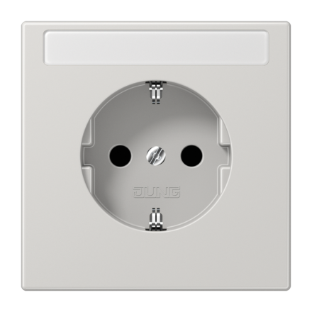Jung LS1520KINALG SCHUKO socket, 16 A 250 V ~, with label field, integrated increased contact protection, SAFETY+, Duroplast, LS series, light grey