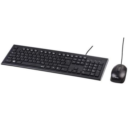 Hama 134958 'Cortino', wired, black keyboard-mouse set