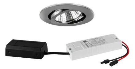 Brumberg 41463023 230V AC 6W 3000K chrome LED recessed ceiling spotlight