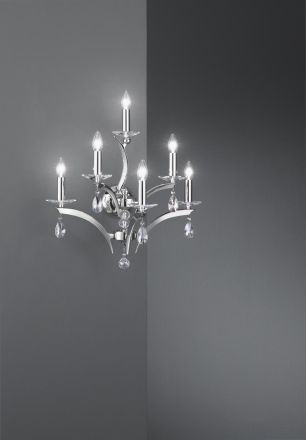 Brumberg 800566 wall light, chrome E14, 6x40W max.