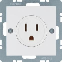 Berker 41668989 Socket with protective contact 'USA/CANADA'NEMA 5-15 R polar white, glossy Berker