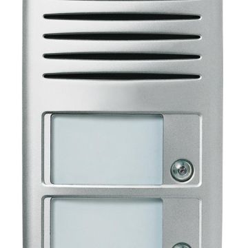Bticino 342921 surface-mounted door station 2-wire 2 call buttons aluminum, (silver)