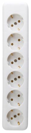 Kopp 129401009 6-way power strip without power cable, arctic