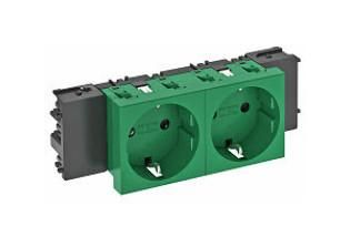 OBO Bettermann STD-D0C MZGN2 0° 2-way socket SCHUKO, 6120366