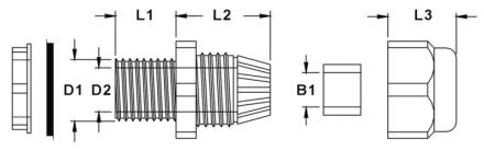 HAUPA 250068 cable gland PG16 PA lgr 9.8mm
