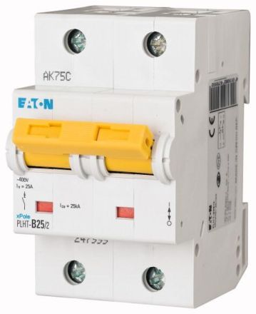 Eaton PLHT-D25/2 miniature circuit breaker, 25A, 2p, D-char, 248017