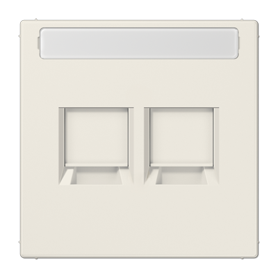 Jung LS1969-2NAAT cover (latched) for modular jack sockets 2-way, Avaya, with label field, thermoplastic, LS series, white