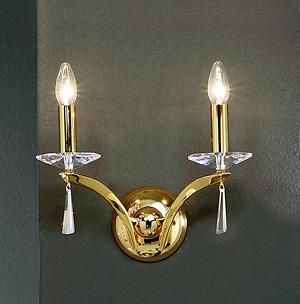 Brumberg 800592 wall light, gold E14, 2x40W max.