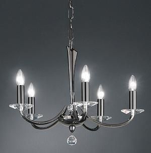 Brumberg 859025 pendant light, black chrome E14 5x40W max.