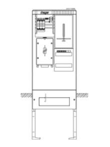 Hager ZAS175BB6 meter connection column 1Z 2-field 277x583x1710