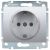 Legrand 771363 socket Galea soft aluminium, (aluminium)