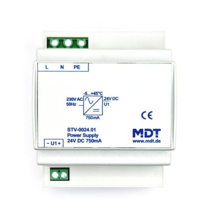 MDT STV-0024.01 Power supply, 4TE, REG, 750mA, 24VDC
