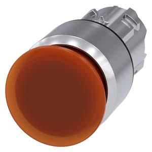 Siemens 3SU1051-1AA00-0AA0 mushroom pushbutton illuminated 22mm round amber 30mm