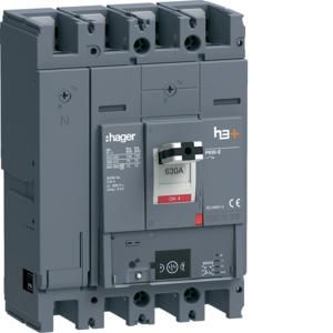Hager HEW631NR h3+ P630 Energy 4P4D630A 70kA circuit breaker