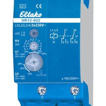 Eltako 22002330 mains monitoring relay NR12-002-3x230V 2 changeover contacts
